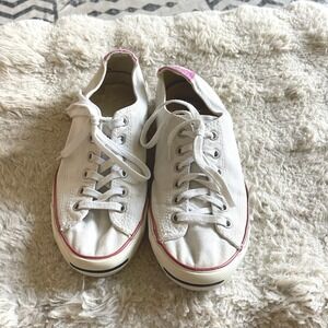 Converse Jack Purcell Womens 8 White Pink Canvas Low Top Sneakers 528669C